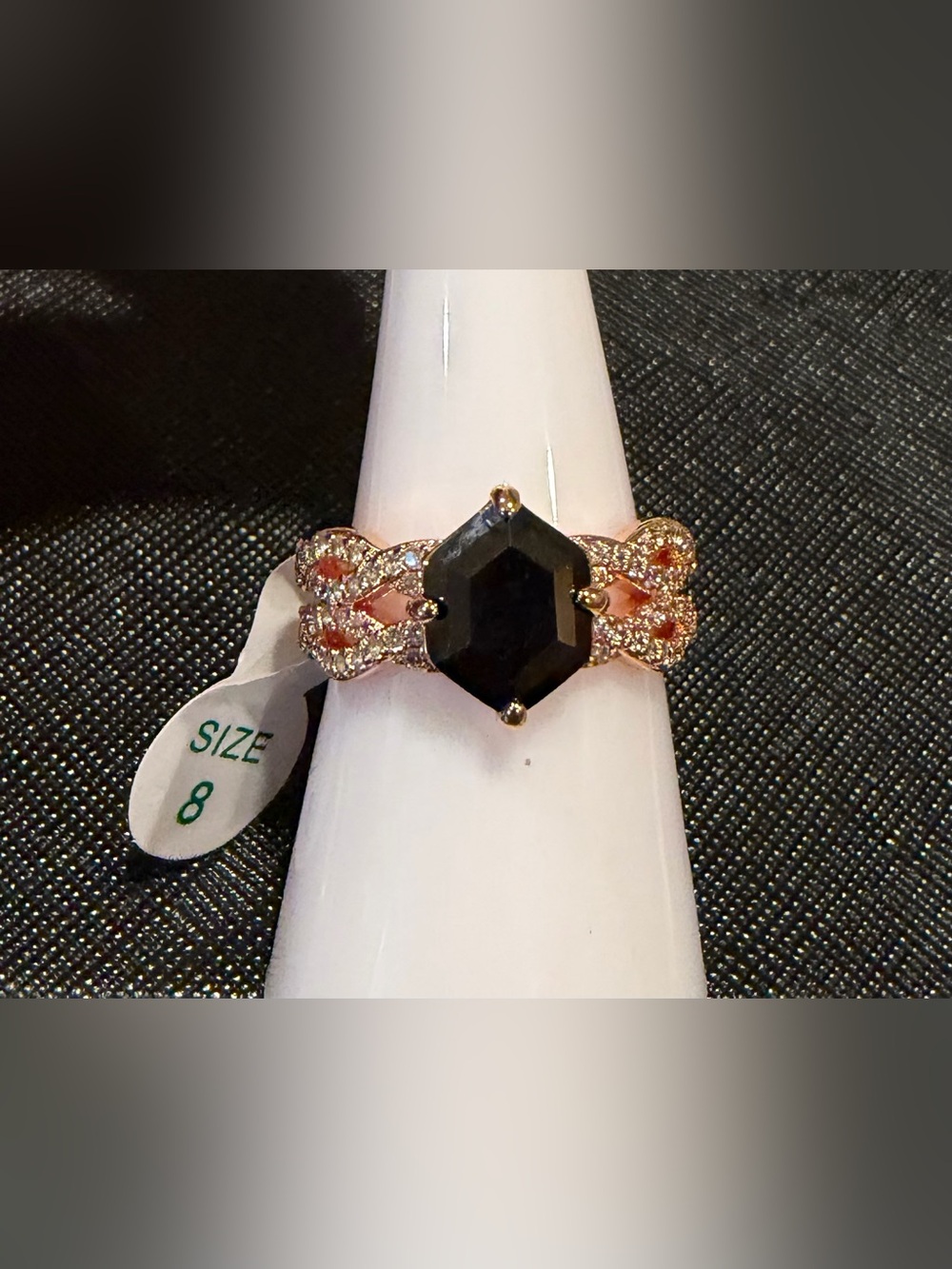 New BP Bomb Party Black Onyx ring on Rose Gold Size 8